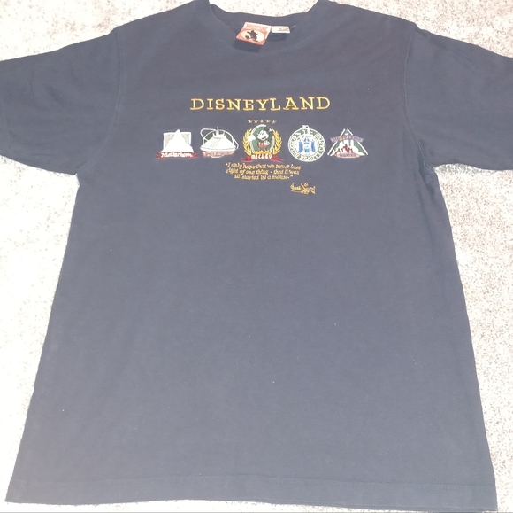 Vintage 2000s 'Mickey Inc' Disneyland Embroided T-Shirt (Navy Blue) Size: Medium - Picture 2 of 3